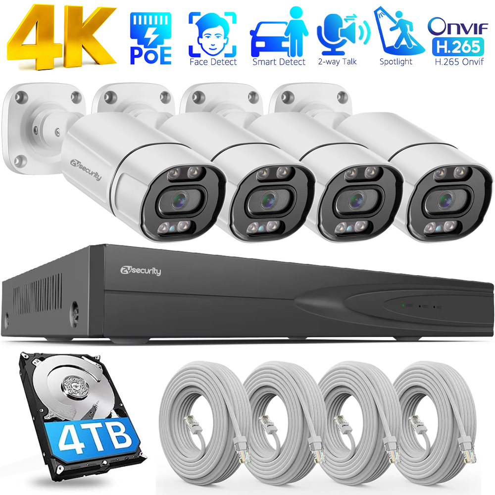 Smart Home Security System - System kamer bezpieczeństwa 4K PoE, 4-kanałowy