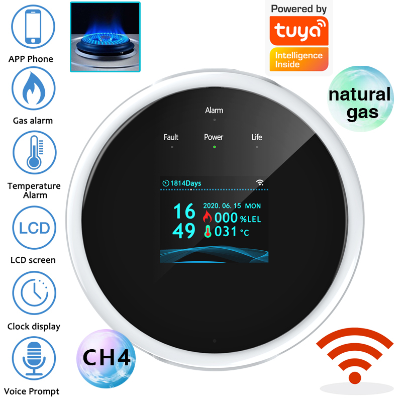 Smart Home Security System - Czujnik gazu 2.4G WiFi, detektor gazów