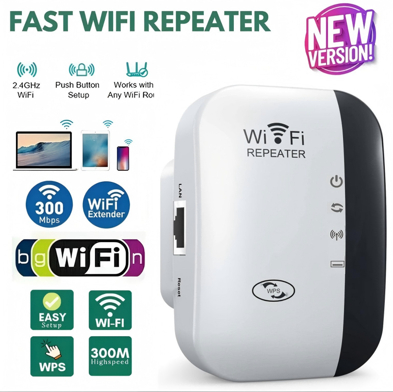 Smart Home Router - Wzmacniacz sygnału WiFi 300Mbps, bezprzewodowy ekspander